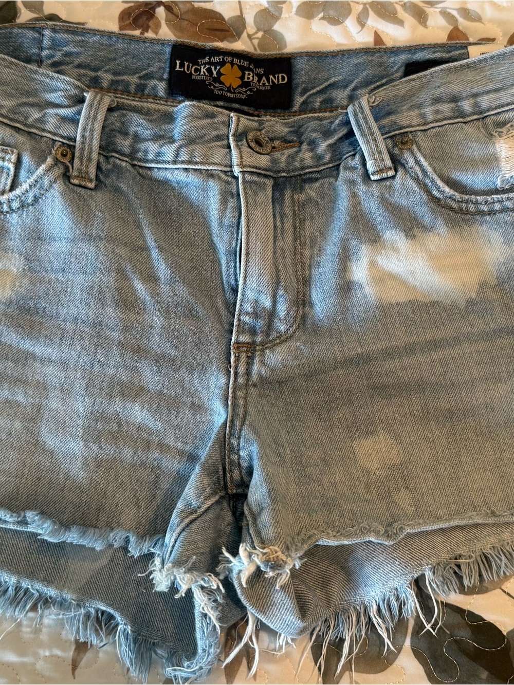 Lucky Brand Light Blue Frayed Denim Cutoff Shorts